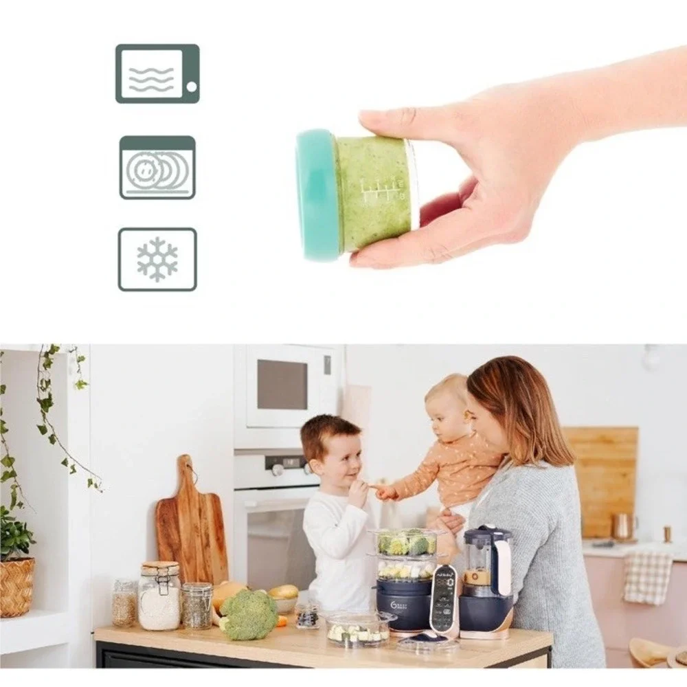 Glass Baby Food Storage Jars -‎ 8 Packs, Freezer & Dishwasher Safe